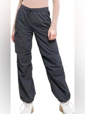 Love Tree Charcoal Cargo Drawstring Pants